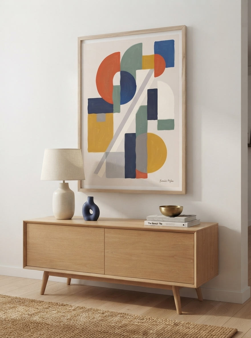 Bauhaus Harmony No.1 | Mid-Century Modern Geometric Shapes Poster