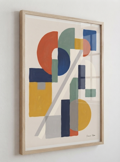 Bauhaus Harmony No.1 | Mid-Century Modern Geometric Shapes Poster