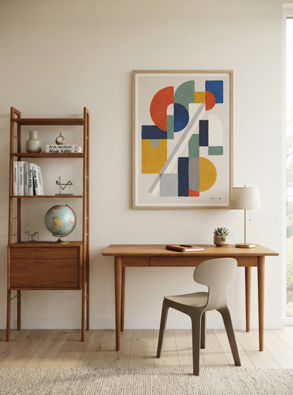 Bauhaus Harmony No.1 | Mid-Century Modern Geometric Shapes Poster