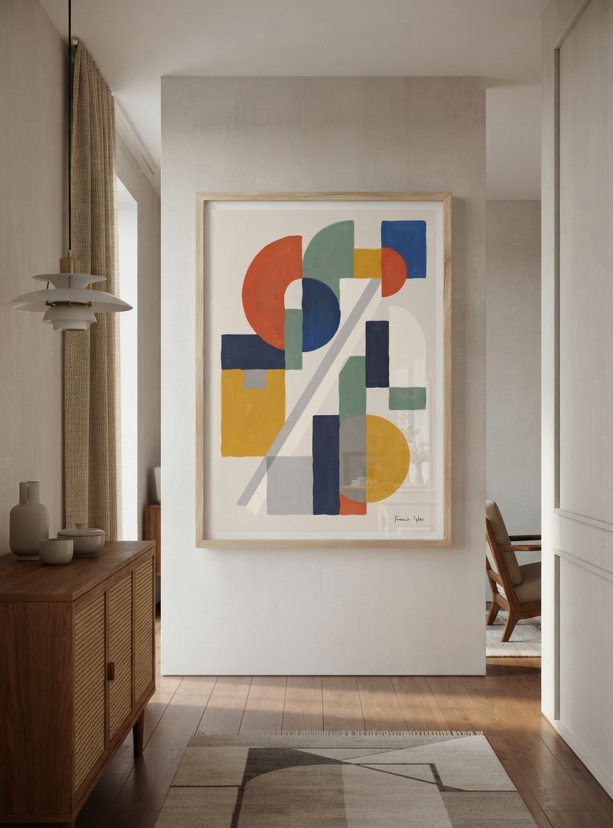 Bauhaus Harmony No.1 | Mid-Century Modern Geometric Shapes Poster