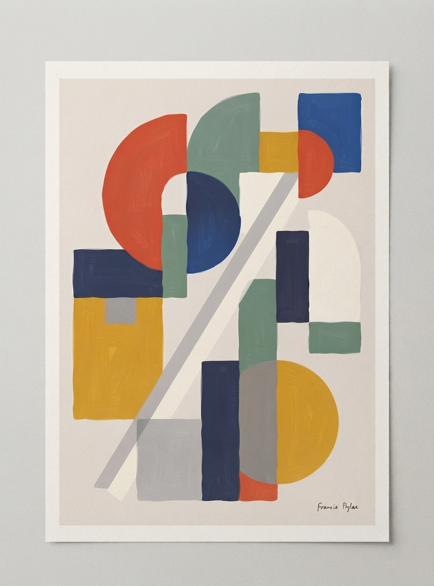 Bauhaus Harmony No.1 | Mid-Century Modern Geometric Shapes Poster