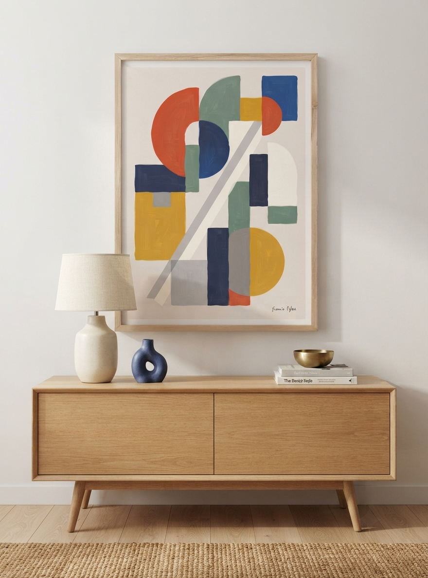 Bauhaus Harmony No.1 | Mid-Century Modern Geometric Shapes Poster