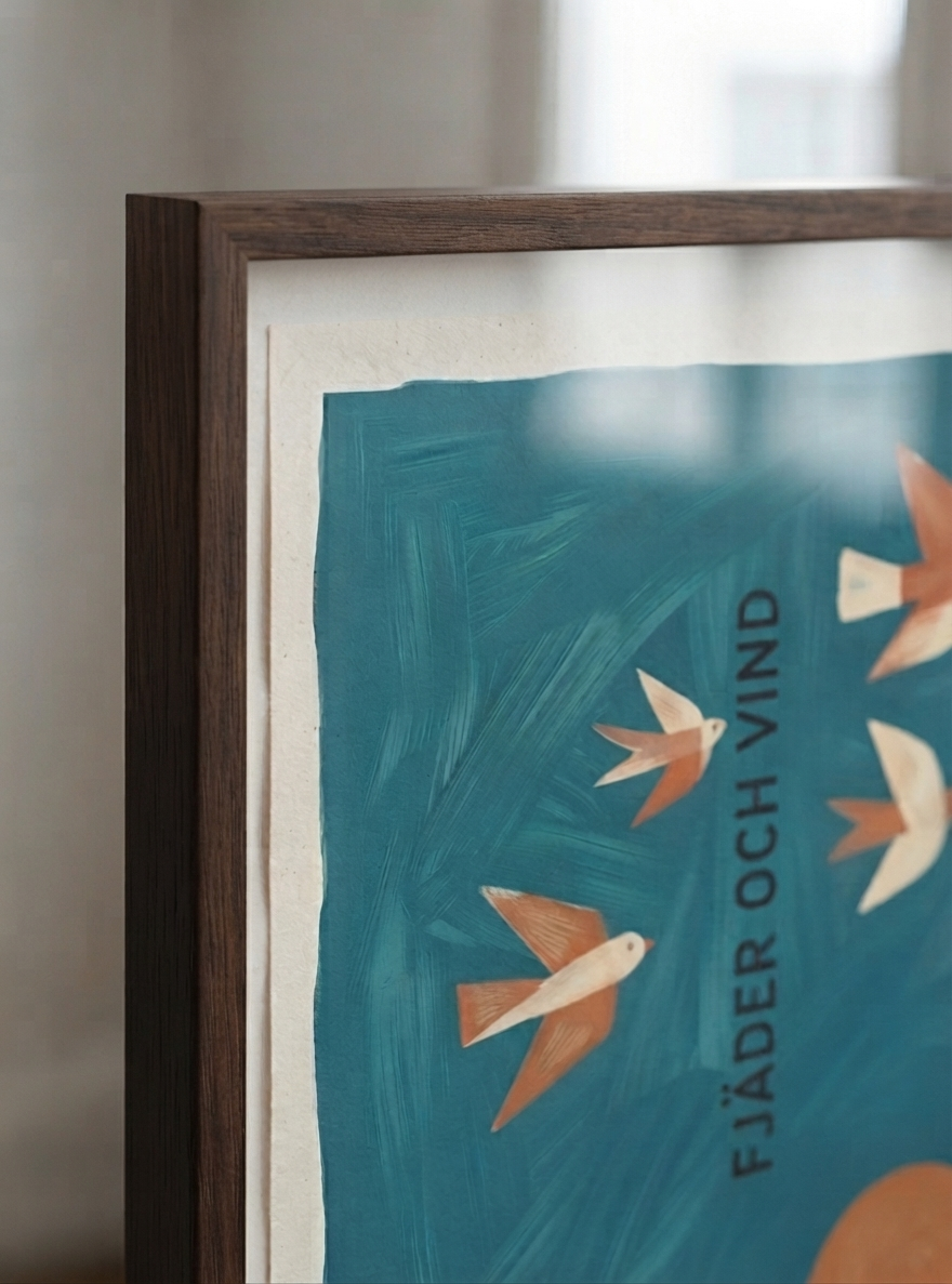 Fjader Och Vind | Mid-Century Bird Art Print