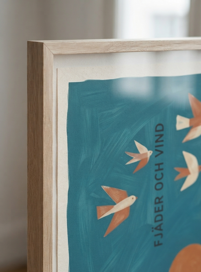 Fjader Och Vind | Mid-Century Bird Art Print