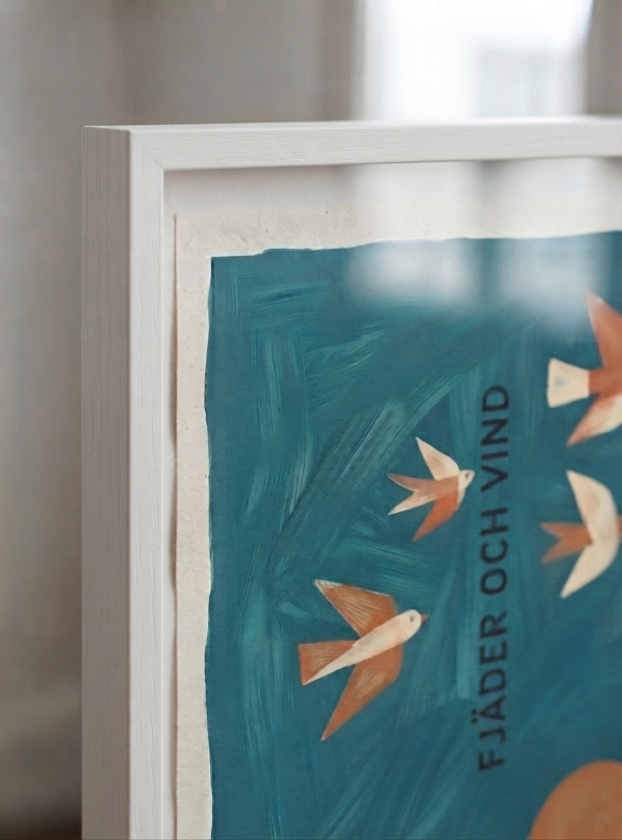 Fjader Och Vind | Mid-Century Bird Art Print