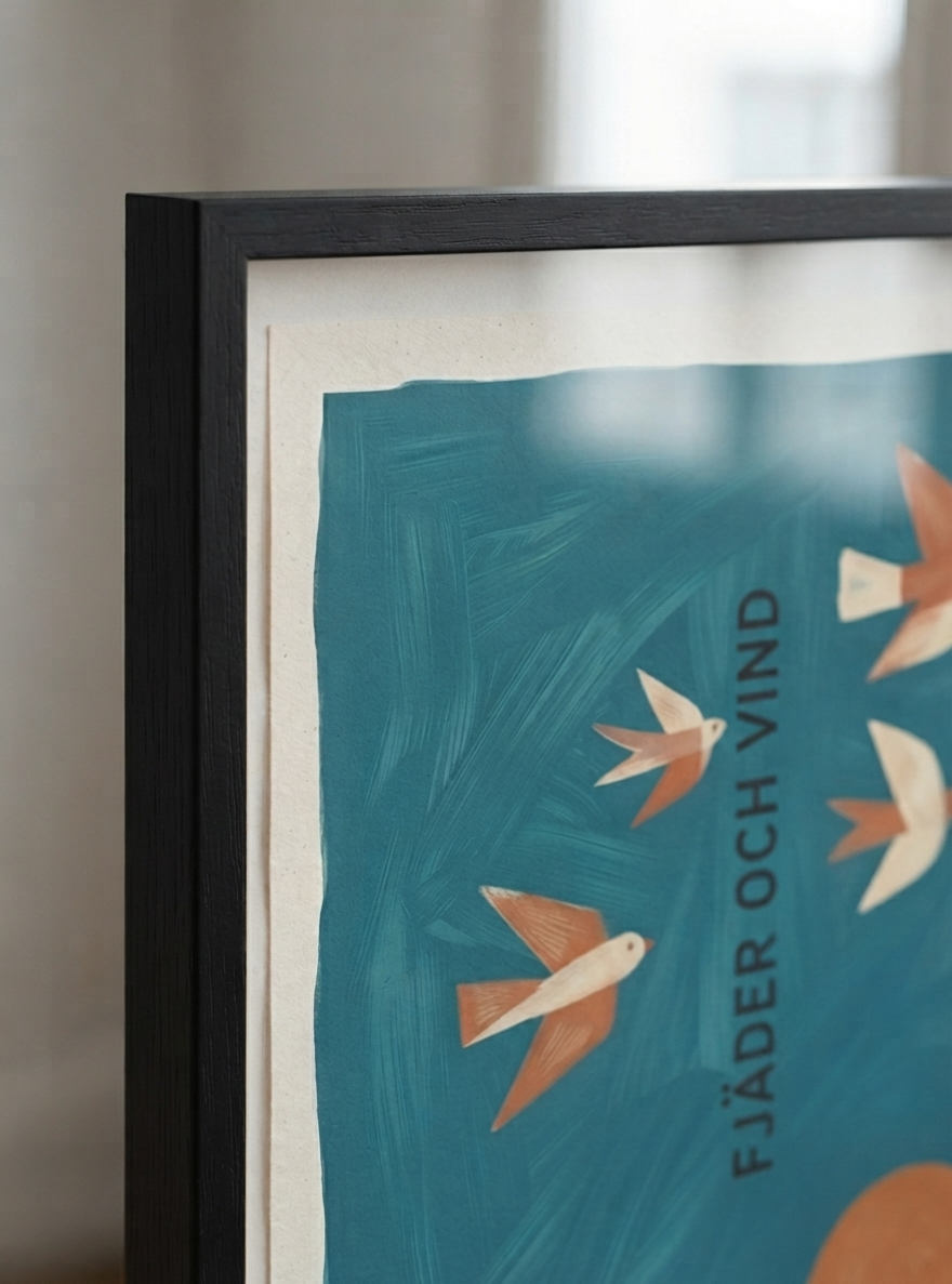 Fjader Och Vind | Mid-Century Bird Art Print