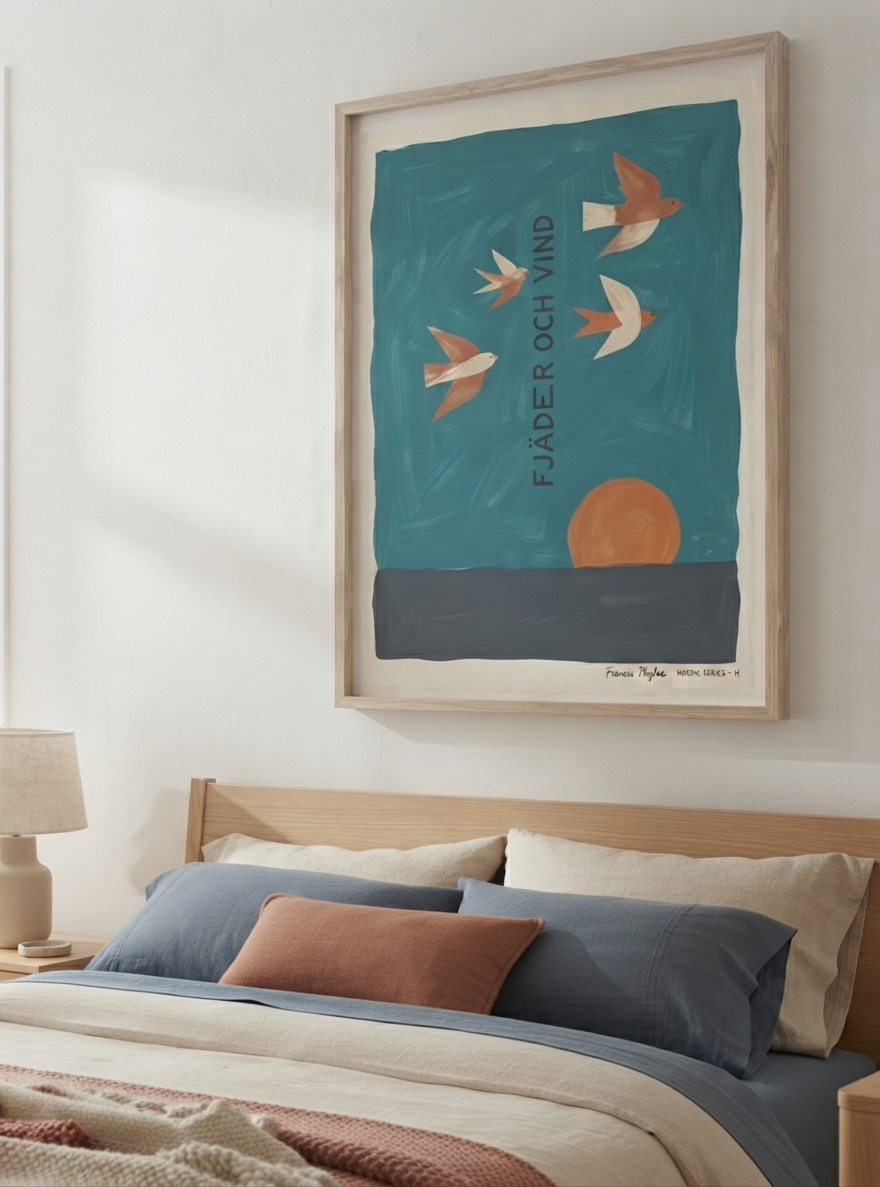 Fjader Och Vind | Mid-Century Bird Art Print