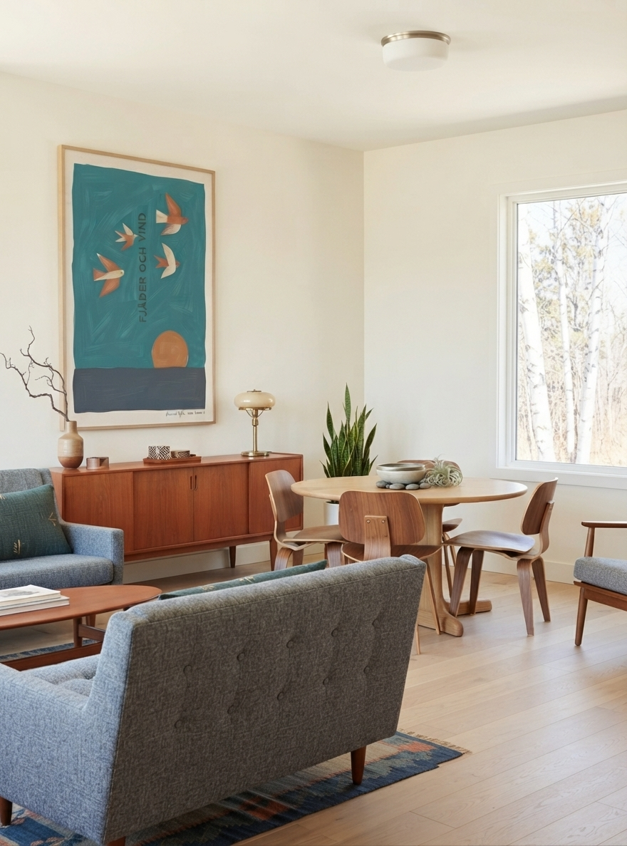 Fjader Och Vind | Mid-Century Bird Art Print
