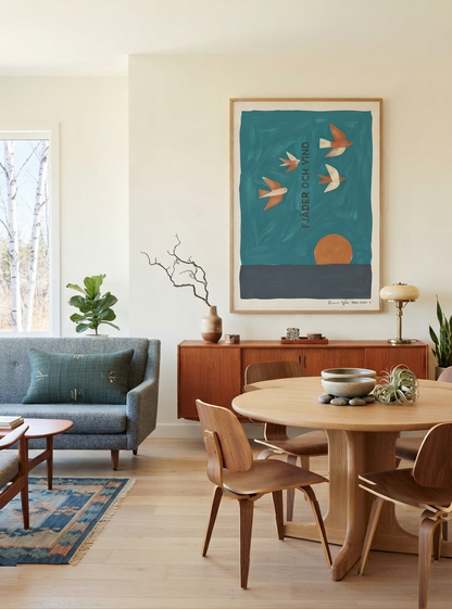 Fjader Och Vind | Mid-Century Bird Art Print