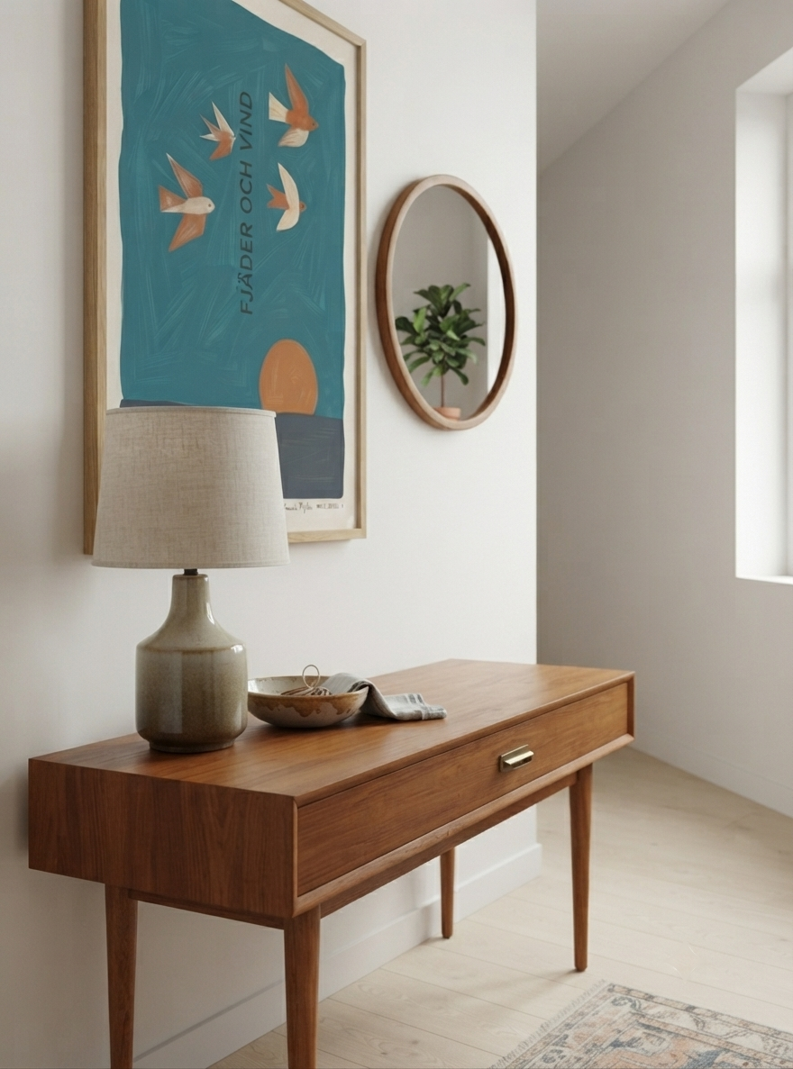 Fjader Och Vind | Mid-Century Bird Art Print