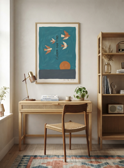 Fjader Och Vind | Mid-Century Bird Art Print