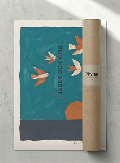 Fjader Och Vind | Mid-Century Bird Art Print