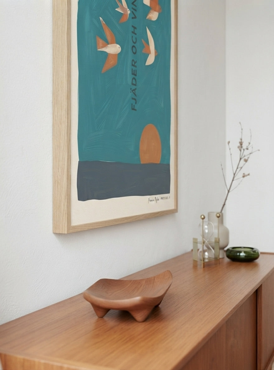 Fjader Och Vind | Mid-Century Bird Art Print