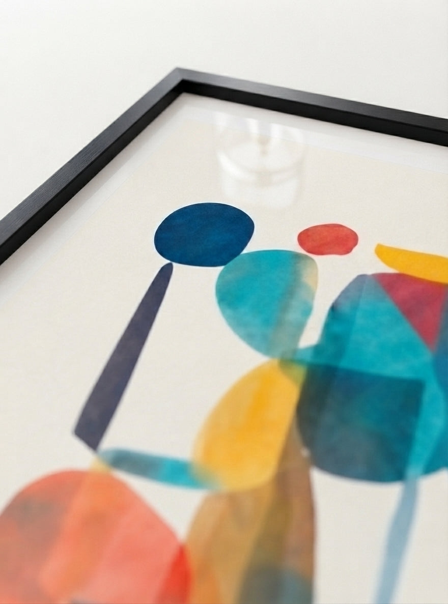 Teal Horizon | Mid-Century Modern Geometric Abstract Art Print