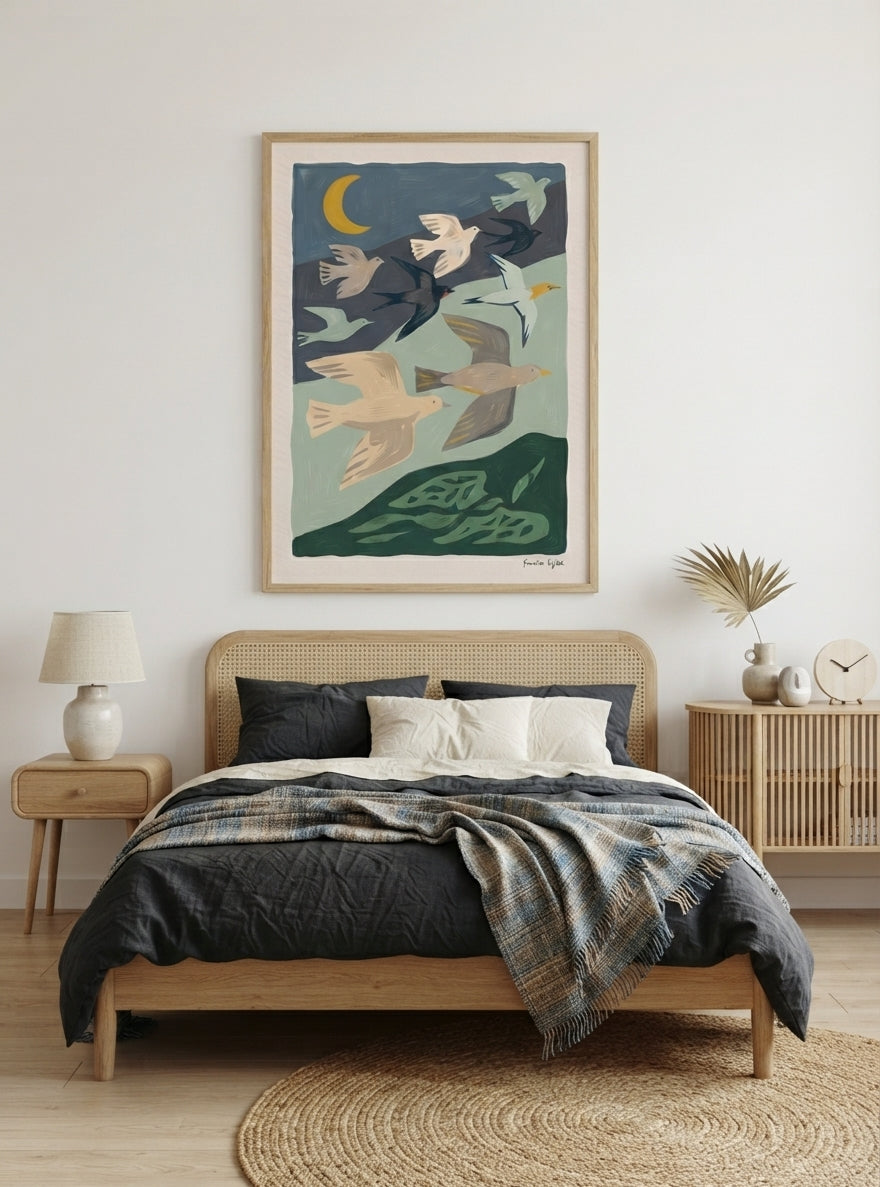 Nordic Flock | Mid-Century Modern Bird Art Print