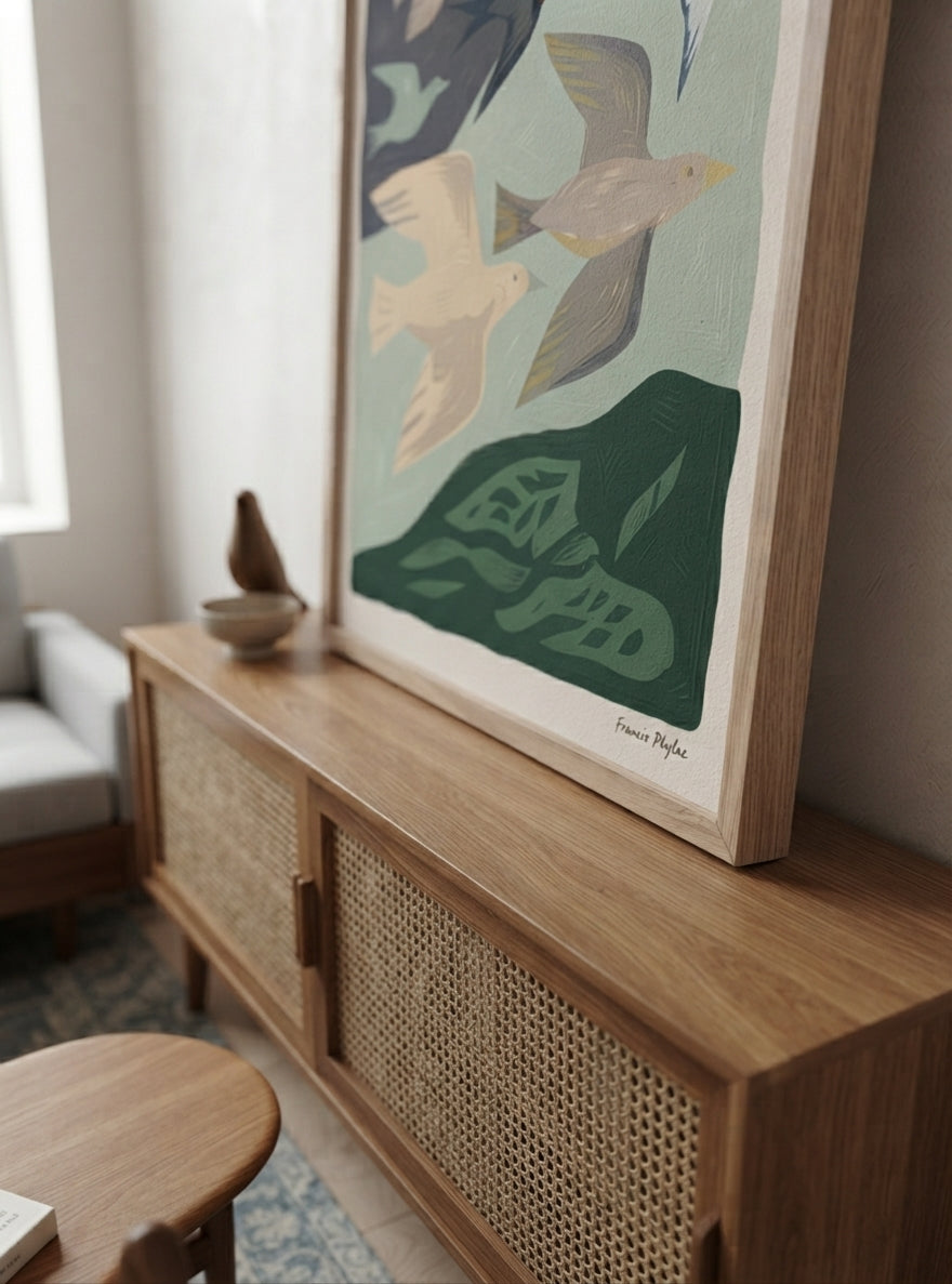 Nordic Flock | Mid-Century Modern Bird Art Print