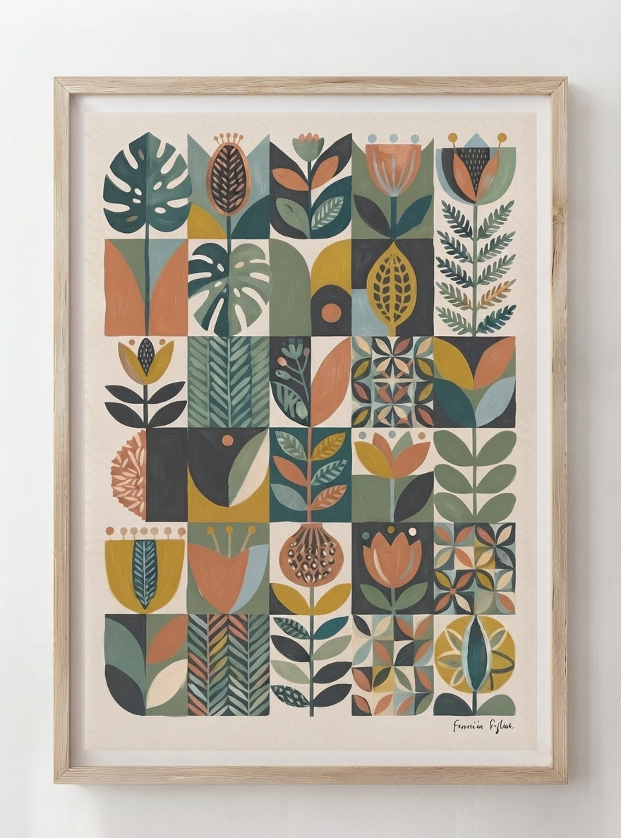 Modern Herbarium | Mid-Century Modern Botanical Art Print