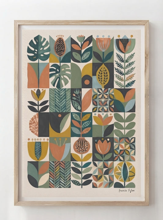 Modern Herbarium | Mid-Century Modern Botanical Art Print