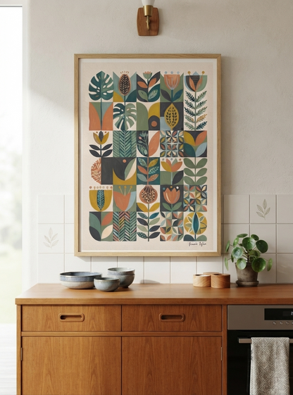Modern Herbarium | Mid-Century Modern Botanical Art Print