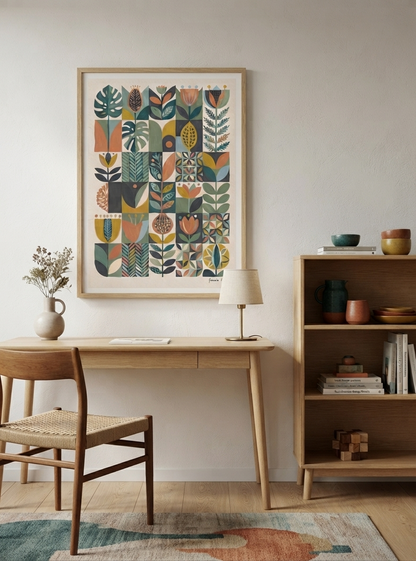 Modern Herbarium | Mid-Century Modern Botanical Art Print
