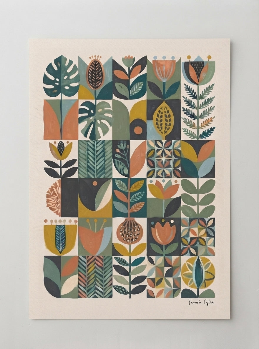 Modern Herbarium | Mid-Century Modern Botanical Art Print