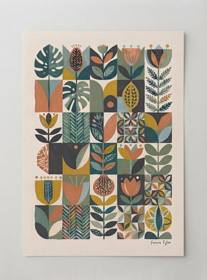 Modern Herbarium | Mid-Century Modern Botanical Art Print
