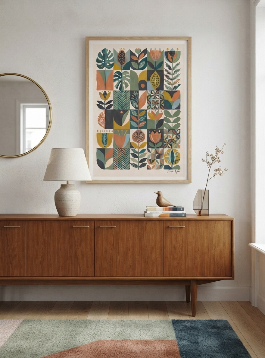 Modern Herbarium | Mid-Century Modern Botanical Art Print