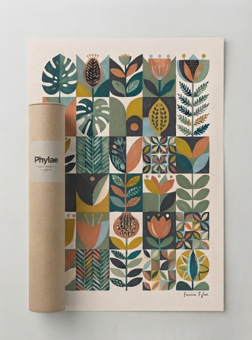 Modern Herbarium | Mid-Century Modern Botanical Art Print