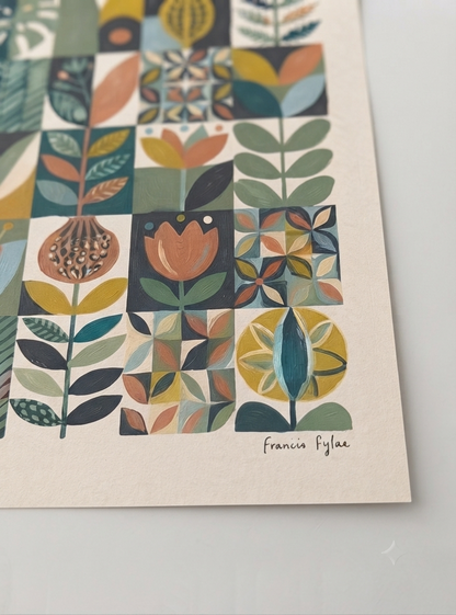 Modern Herbarium | Mid-Century Modern Botanical Art Print
