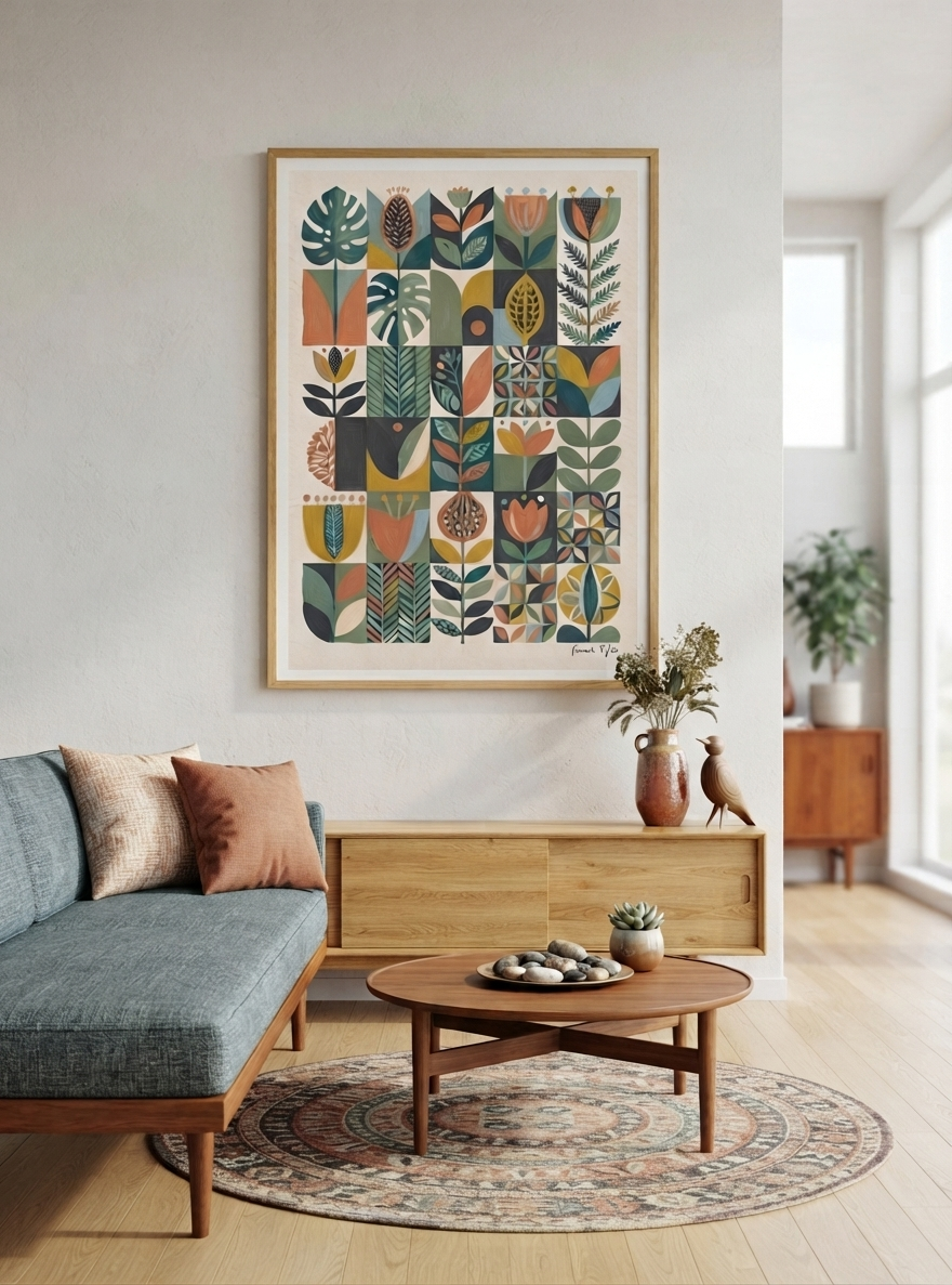 Modern Herbarium | Mid-Century Modern Botanical Art Print