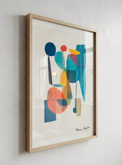 Teal Horizon | Mid-Century Modern Geometric Abstract Art Print
