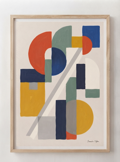Bauhaus Harmony No.1 | Mid-Century Modern Geometric Shapes Poster