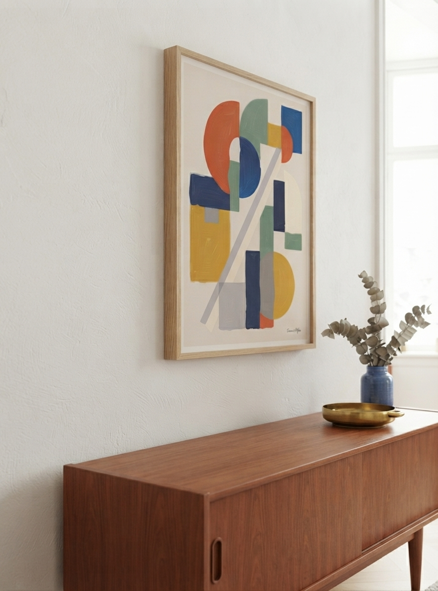 Bauhaus Harmony No.1 | Mid-Century Modern Geometric Shapes Poster