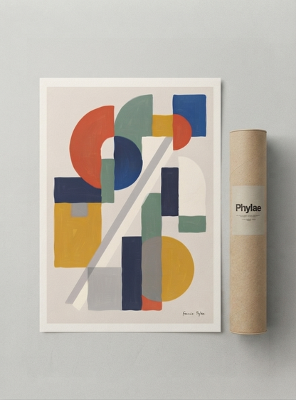Bauhaus Harmony No.1 | Mid-Century Modern Geometric Shapes Poster