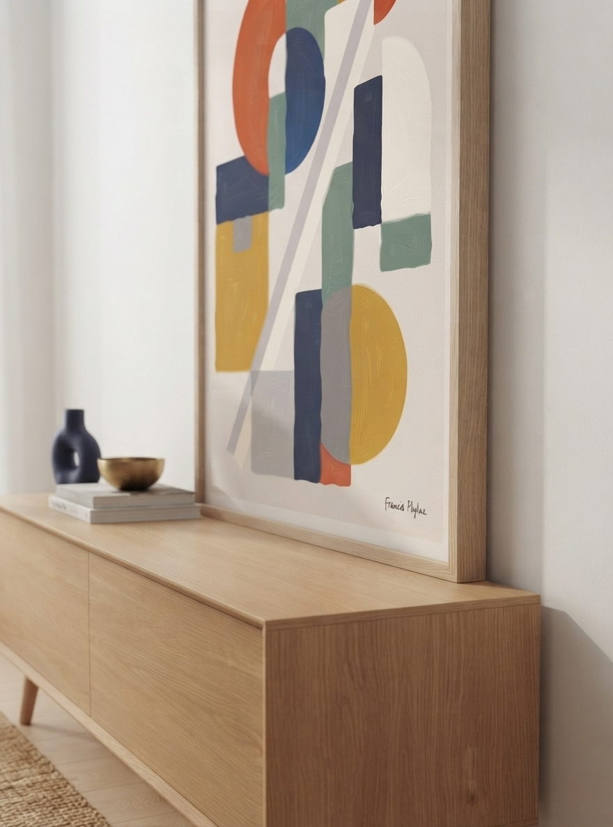 Bauhaus Harmony No.1 | Mid-Century Modern Geometric Shapes Poster