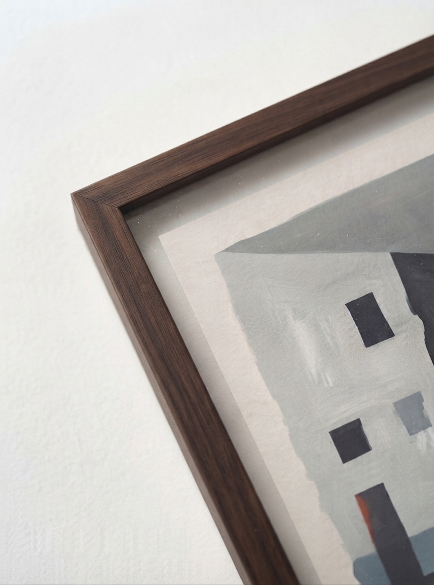 Silent Facade | Mid Century Modern Abstract Architectural Art Print