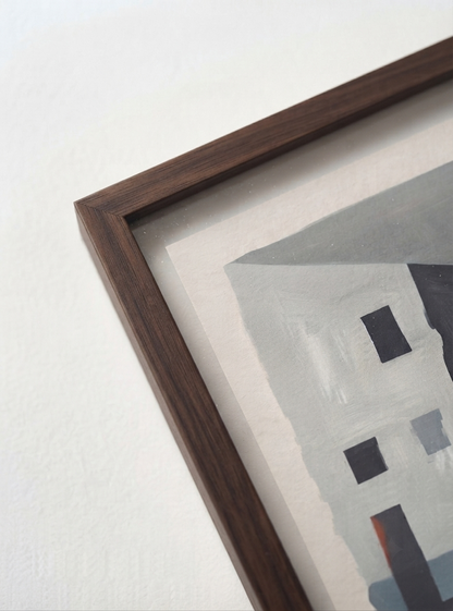 Silent Facade | Mid Century Modern Abstract Architectural Art Print