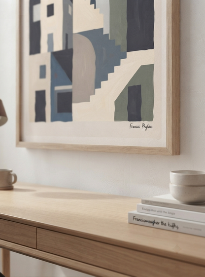 Silent Facade | Mid Century Modern Abstract Architectural Art Print