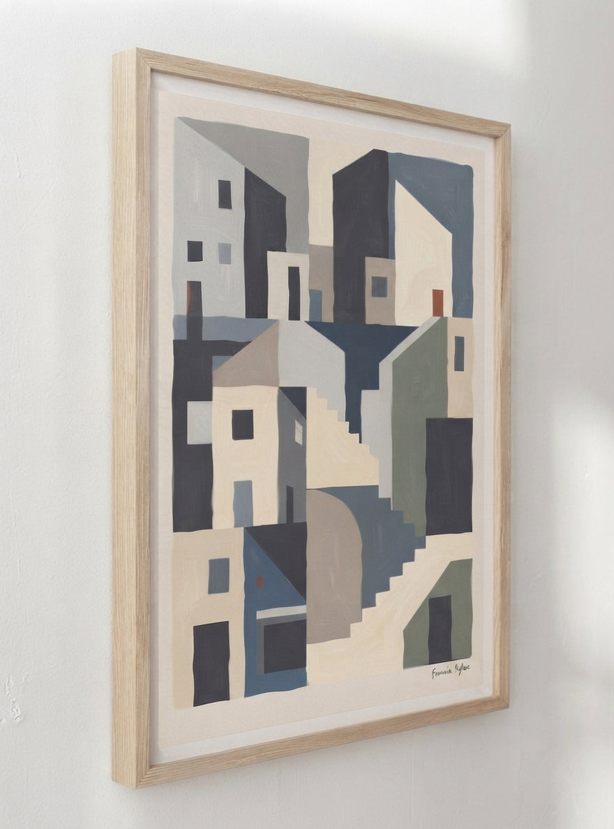 Silent Facade | Mid Century Modern Abstract Architectural Art Print