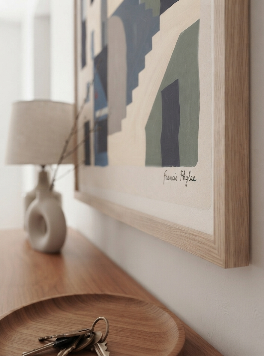 Silent Facade | Mid Century Modern Abstract Architectural Art Print