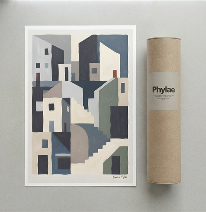 Silent Facade | Mid Century Modern Abstract Architectural Art Print