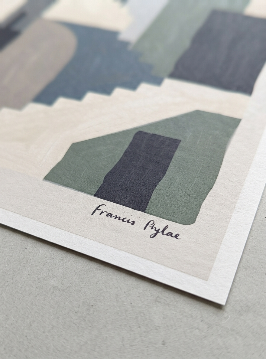 Silent Facade | Mid Century Modern Abstract Architectural Art Print