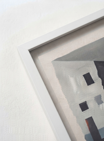 Silent Facade | Mid Century Modern Abstract Architectural Art Print
