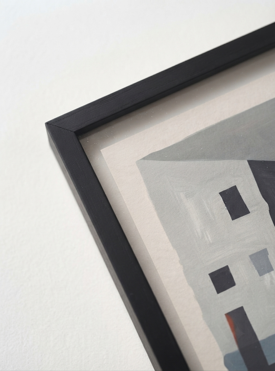 Silent Facade | Mid Century Modern Abstract Architectural Art Print