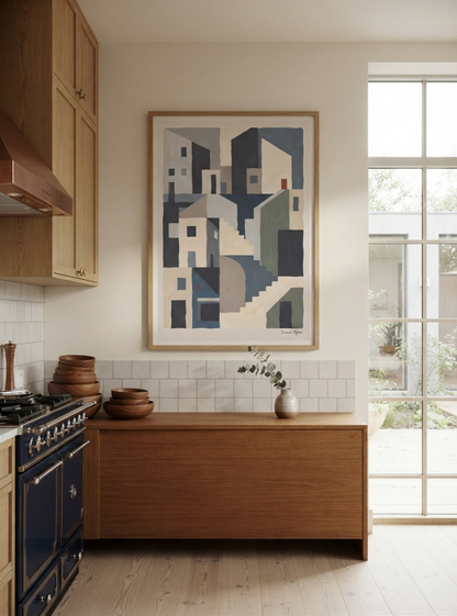 Silent Facade | Mid Century Modern Abstract Architectural Art Print