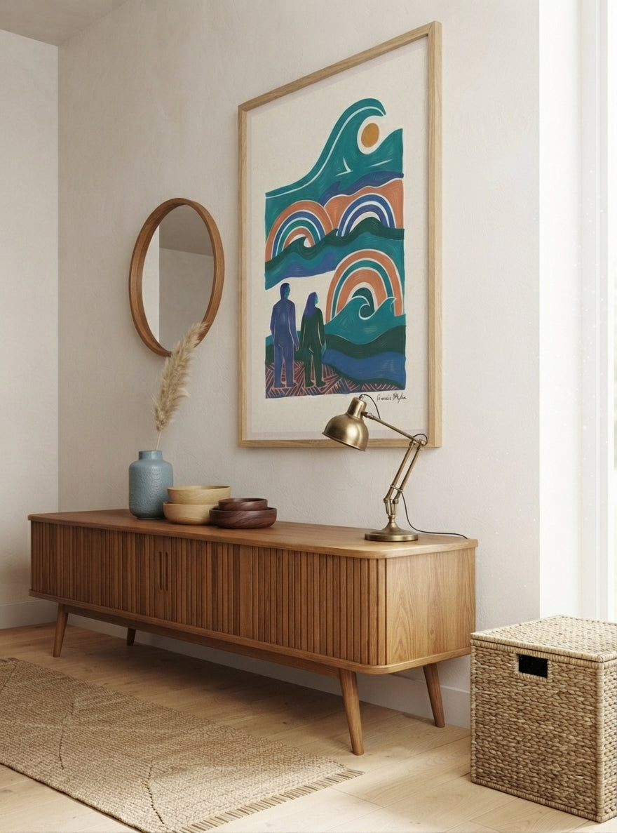 The Quiet Horizon | Mid Century Modern Coastal Wall Art