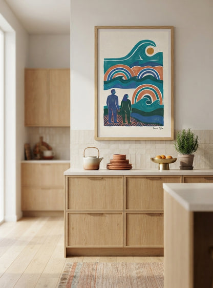The Quiet Horizon | Mid Century Modern Coastal Wall Art