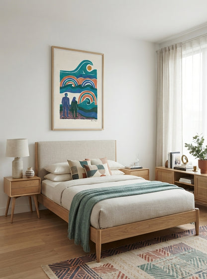 The Quiet Horizon | Mid Century Modern Coastal Wall Art