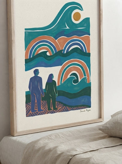 The Quiet Horizon | Mid Century Modern Coastal Wall Art