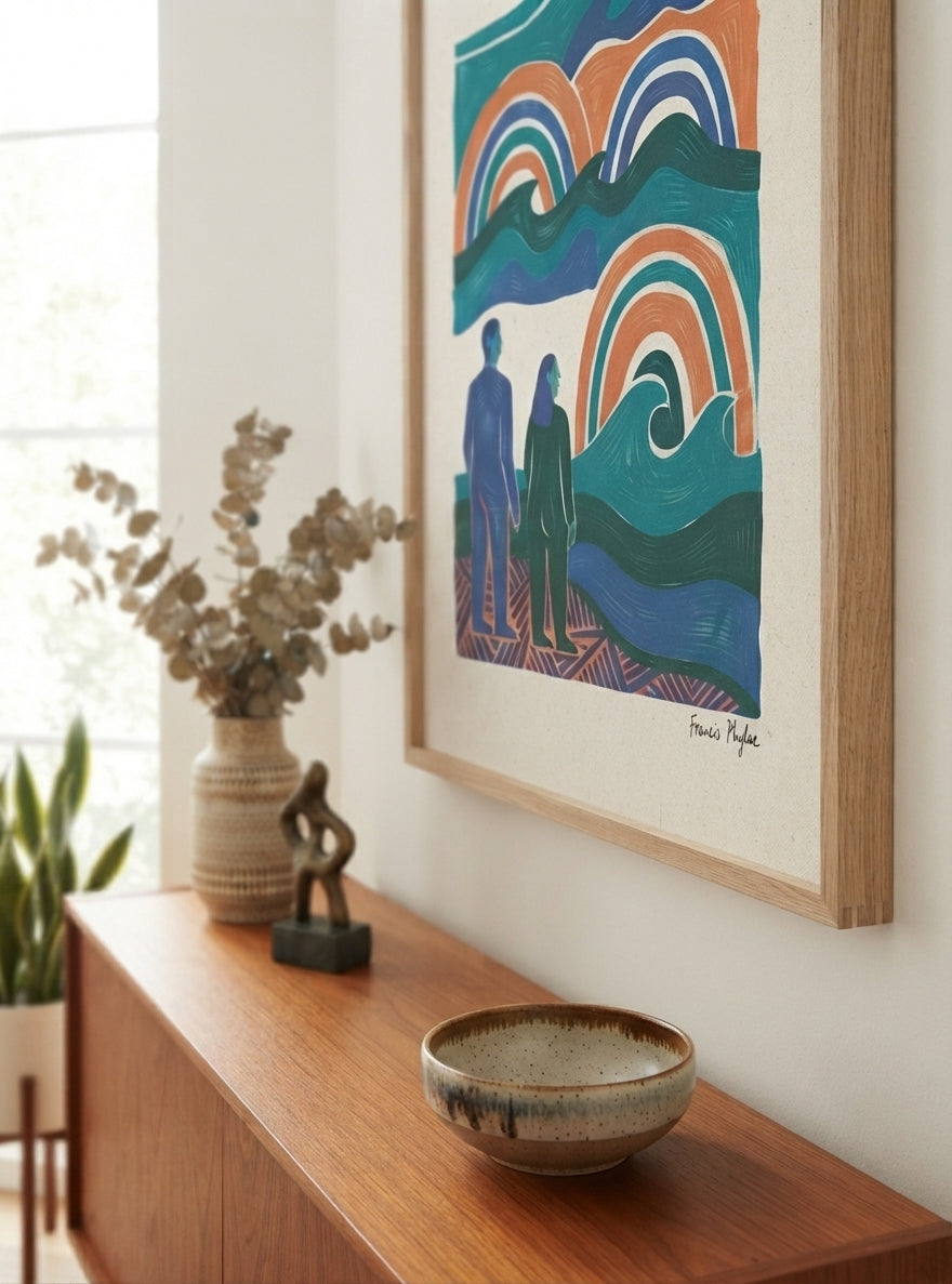 The Quiet Horizon | Mid Century Modern Coastal Wall Art